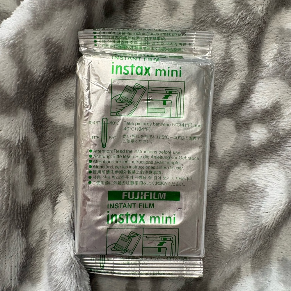 Fujifilm instax mini Film Pack in Silver with Green Print